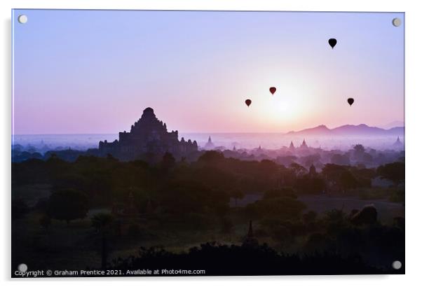 Bagan at Dawn Acrylic by Graham Prentice