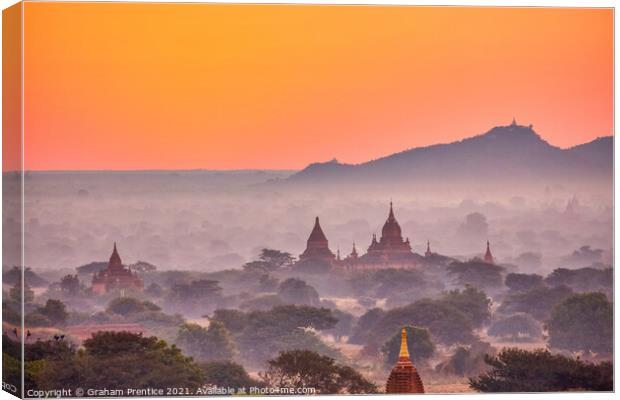 Dawn Over Old Bagan Canvas Print by Graham Prentice