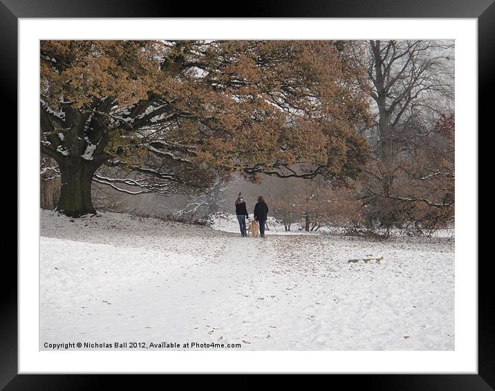 Boxing Day in Priory Park Framed Mounted Print by Nicholas Ball