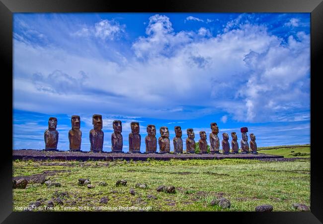 Easter Island Moai Framed Print by Tracey Turner