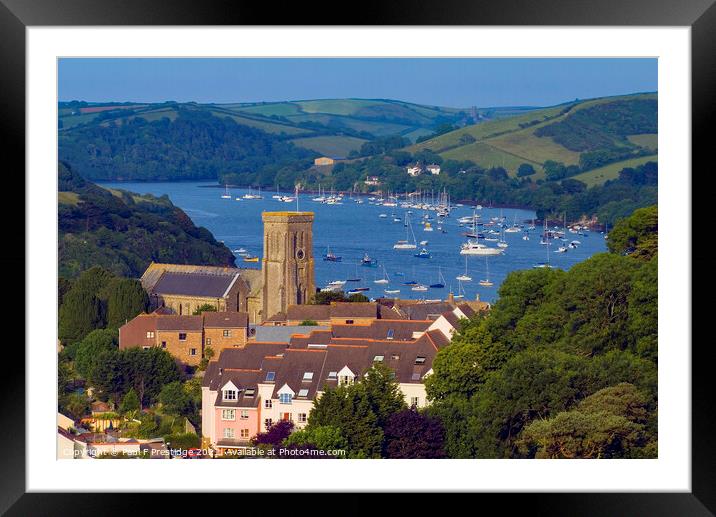 Salcombe Estuary and Church Framed Mounted Print by Paul F Prestidge