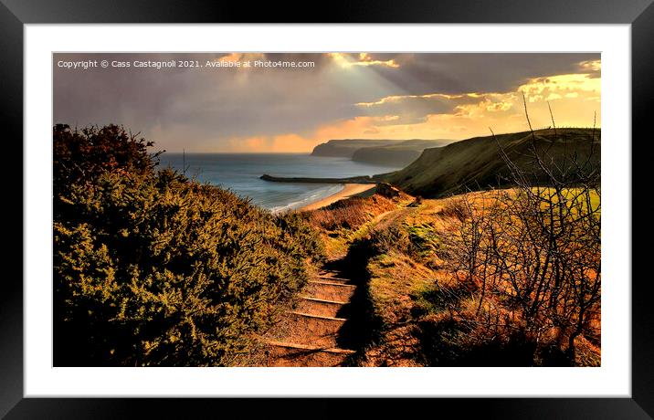 Cleveland Way to Skinningrove Framed Mounted Print by Cass Castagnoli