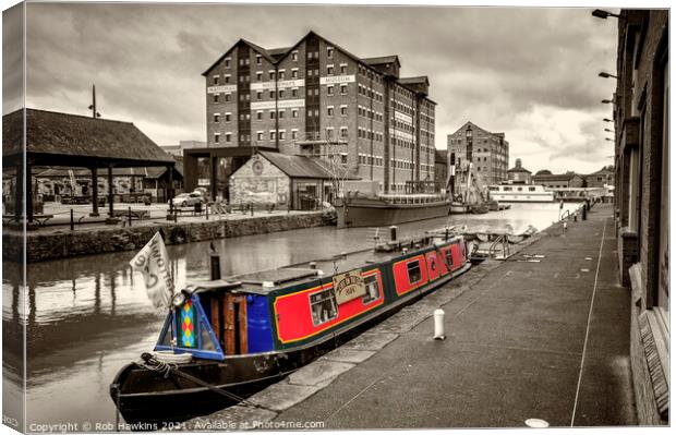 Gloucester docks barge Canvas Print by Rob Hawkins