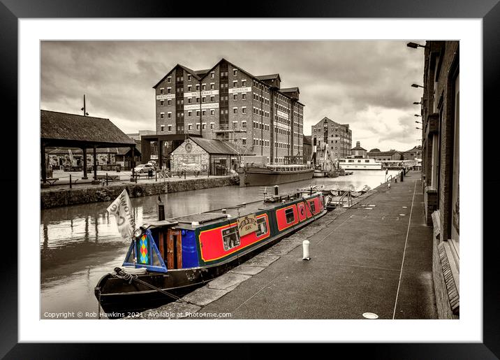 Gloucester docks barge Framed Mounted Print by Rob Hawkins