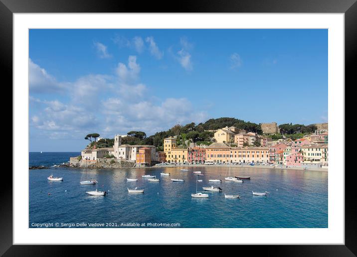 Silence bay in Sestri Levante Framed Mounted Print by Sergio Delle Vedove