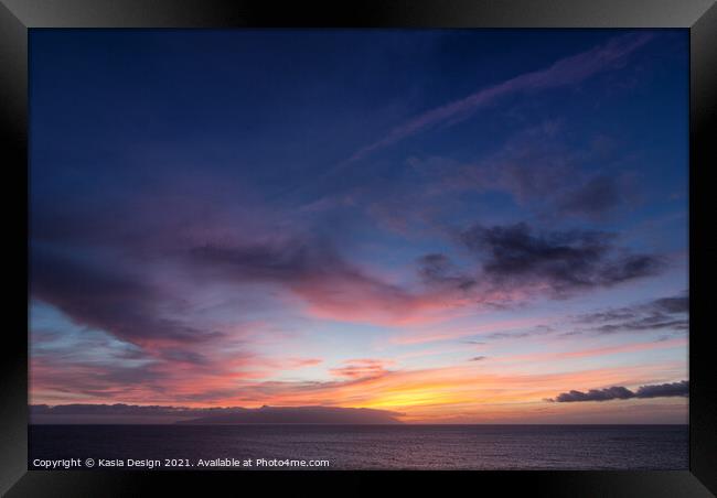 Atlantic Sunset Vista Framed Print by Kasia Design