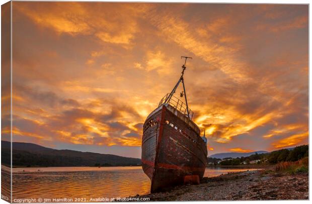 The Haunting Beauty of Corpach Shipwreck Canvas Print by jim Hamilton