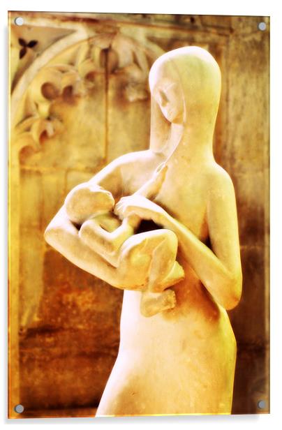 mother and child Acrylic by rachael hardie