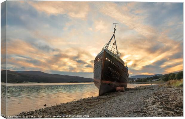 Old Boat of Caol Canvas Print by jim Hamilton