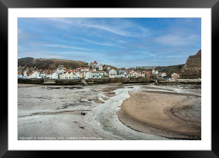 Runswick, Yorkshire, on the coast  Framed Mounted Print by Holly Burgess