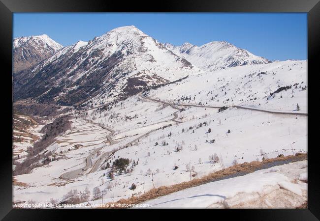Andorra's Winter Wonderland: A Ski Haven Framed Print by Holly Burgess