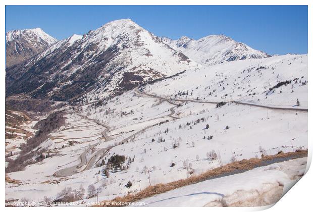 Andorra's Winter Wonderland: A Ski Haven Print by Holly Burgess