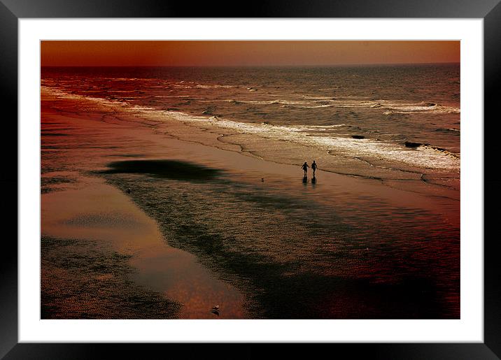 An Evening Stroll at Blackpool Framed Mounted Print by Jacqui Kilcoyne
