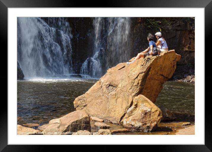 At the MacKenzie Falls - Grampians Framed Mounted Print by Laszlo Konya