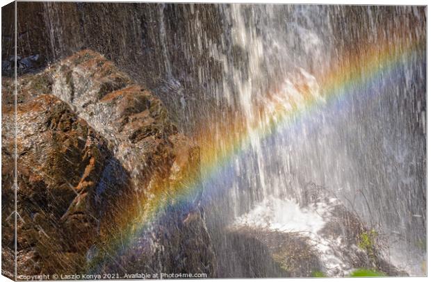 Rainbow at the MacKenzie Falls - Grampians Canvas Print by Laszlo Konya