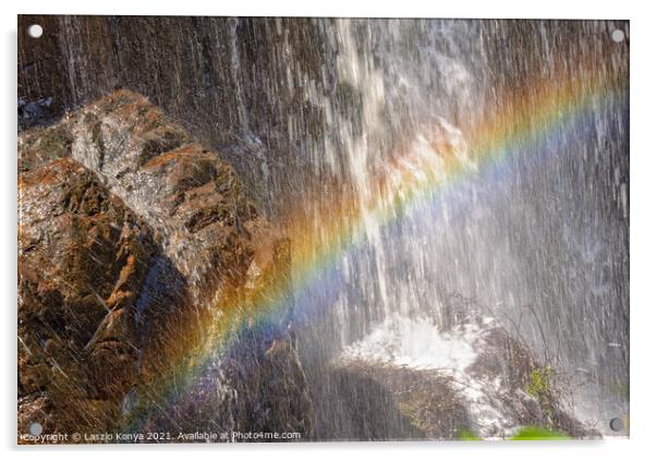 Rainbow at the MacKenzie Falls - Grampians Acrylic by Laszlo Konya