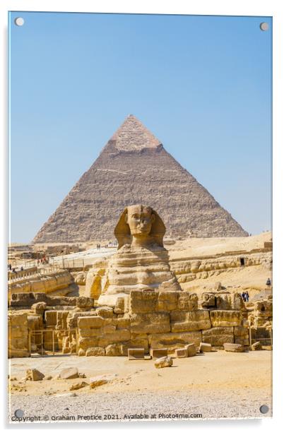 The Great Sphinx and Pyramid of Khafre Acrylic by Graham Prentice