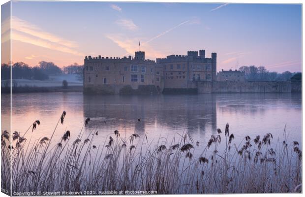 Leeds Castle in the Frost Canvas Print by Stewart Mckeown
