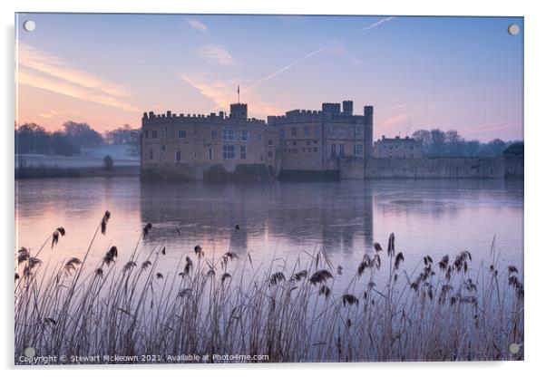 Leeds Castle in the Frost Acrylic by Stewart Mckeown