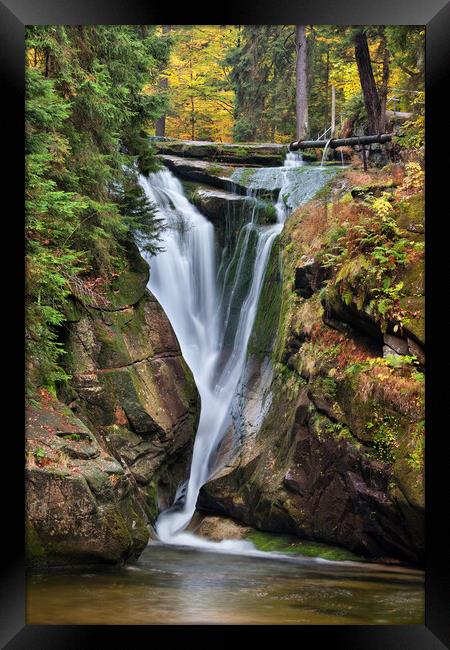 Szklarka Waterfall in Autumn Framed Print by Artur Bogacki