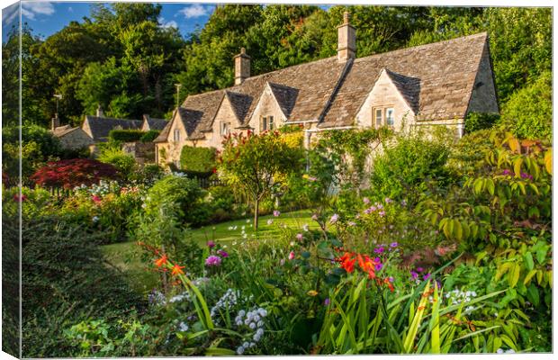 Cotswold Cottage, Bibury Canvas Print by David Ross