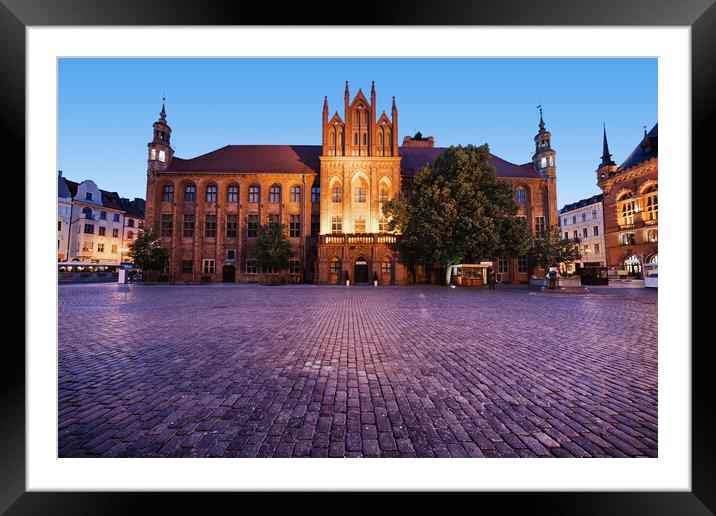 Town Hall in Torun at Dusk Framed Mounted Print by Artur Bogacki