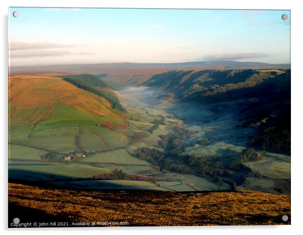 Morning mist at Alport Dale in Derbyshire. Acrylic by john hill
