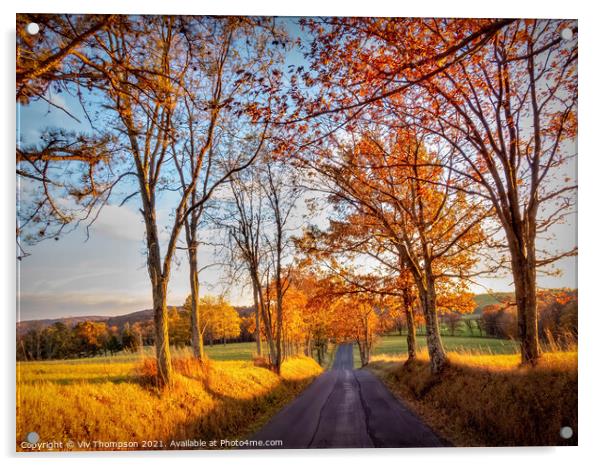 October Road Acrylic by Viv Thompson
