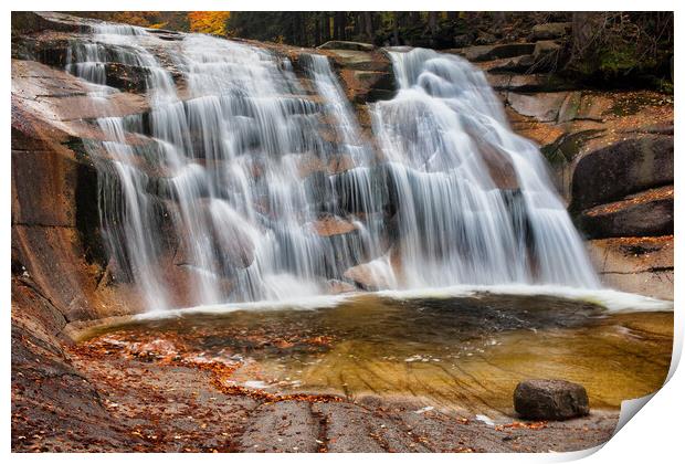 Mumlava Waterfall in Czechia Print by Artur Bogacki