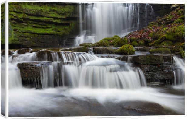 Scalerber falls near settle in the Yorkshire dales 12  Canvas Print by PHILIP CHALK