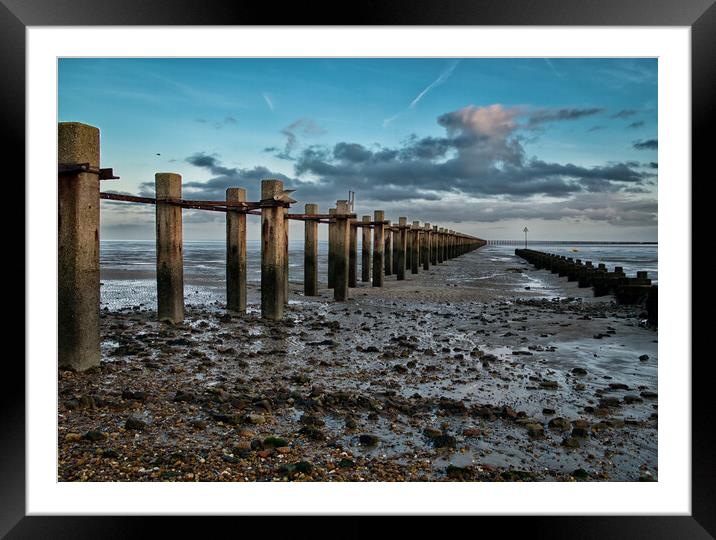 The Shoeburyness Boom, River Thames, Essex, UK Framed Mounted Print by Peter Bolton