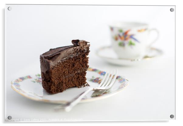 Tea and Chocolate Cake in Antique bone china Acrylic by Dave Collins