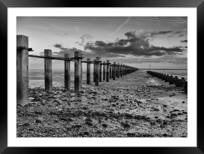 The Shoeburyness Boom, River Thames, Essex, UK Framed Mounted Print by Peter Bolton