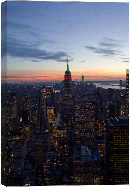 New York at sunset. Canvas Print by Christopher Stores