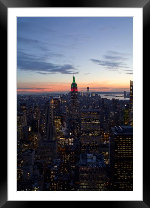New York at sunset. Framed Mounted Print by Christopher Stores