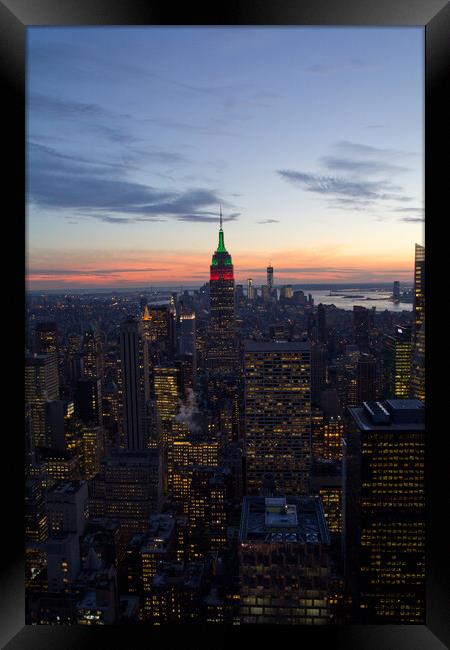 New York at sunset. Framed Print by Christopher Stores
