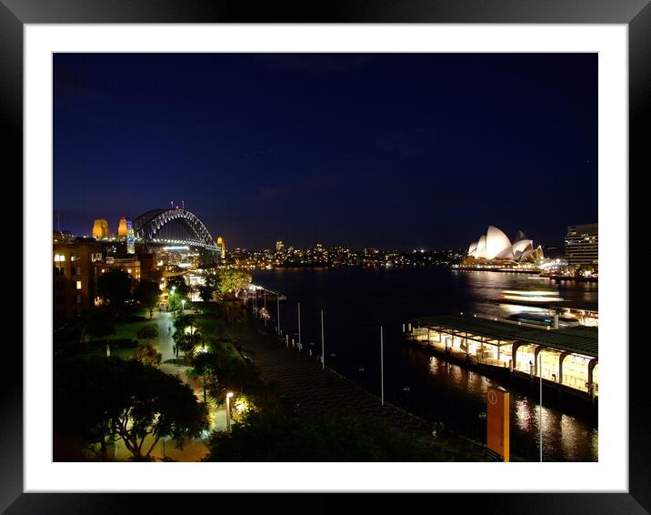 Sydney at night Framed Mounted Print by Christopher Stores