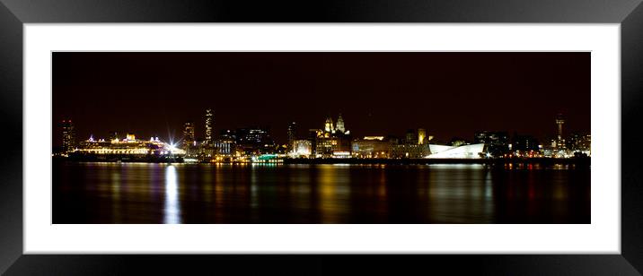 Liverpool Waterfront at Night Framed Mounted Print by Christopher Stores