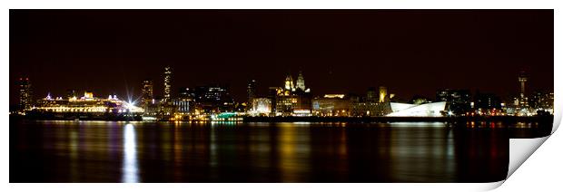 Liverpool Waterfront at Night Print by Christopher Stores