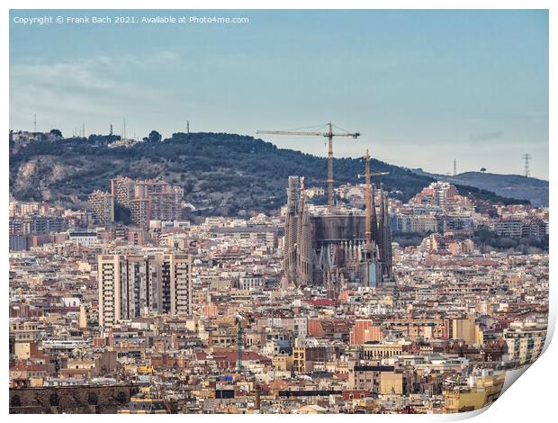 Skyline aerial view of Barcelona Print by Frank Bach