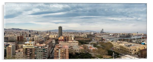 Skyline aerial view of Barcelona Acrylic by Frank Bach