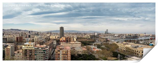 Skyline aerial view of Barcelona Print by Frank Bach