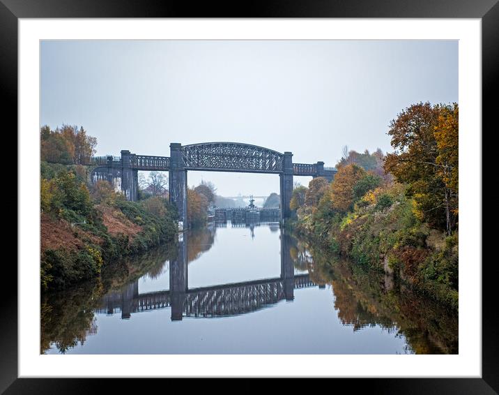 Railway bridge over the Manchester Ship Canal, Warrington Framed Mounted Print by Vicky Outen