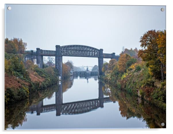 Railway bridge over the Manchester Ship Canal, Warrington Acrylic by Vicky Outen