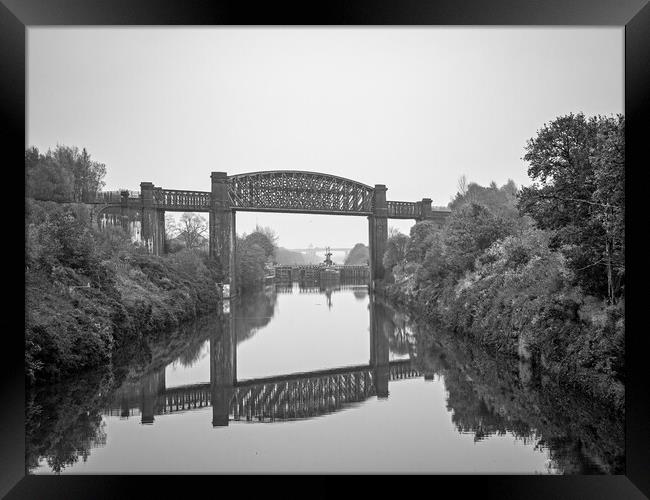 Railway bridge over the Manchester Ship Canal, War Framed Print by Vicky Outen