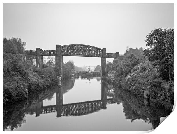 Railway bridge over the Manchester Ship Canal, War Print by Vicky Outen