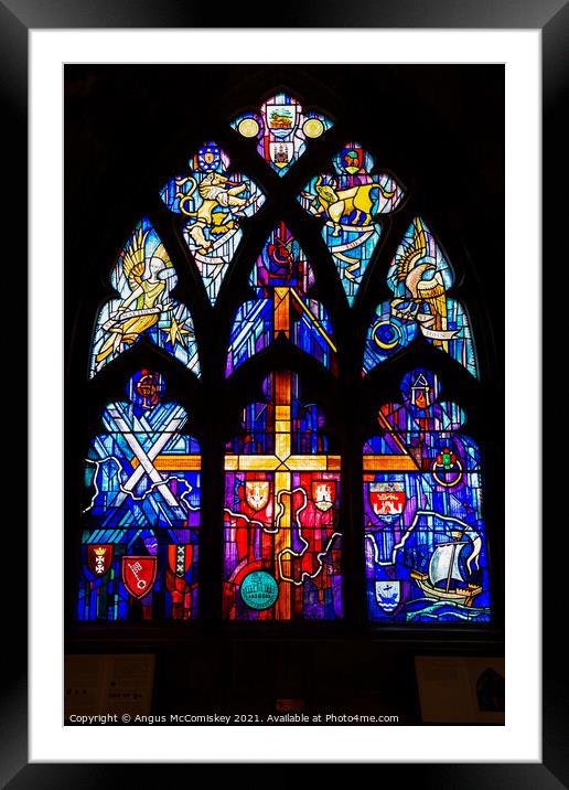 Stained glass window Church of the Holy Rude Framed Mounted Print by Angus McComiskey
