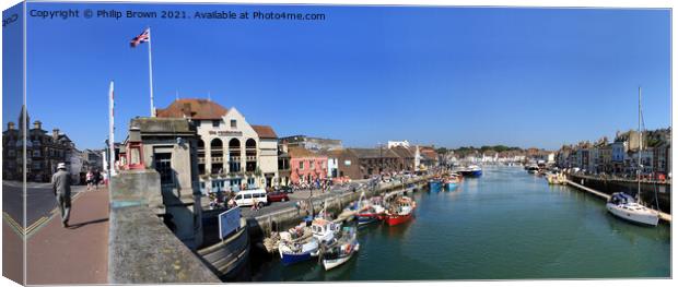 Weymouth Harbour from Bridge in Dorset Canvas Print by Philip Brown