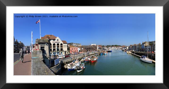Weymouth Harbour from Bridge in Dorset Framed Mounted Print by Philip Brown