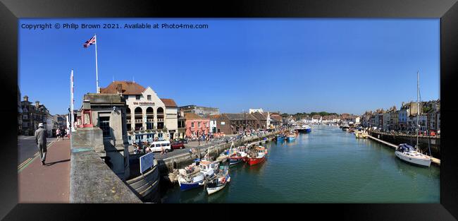 Weymouth Harbour from Bridge in Dorset Framed Print by Philip Brown